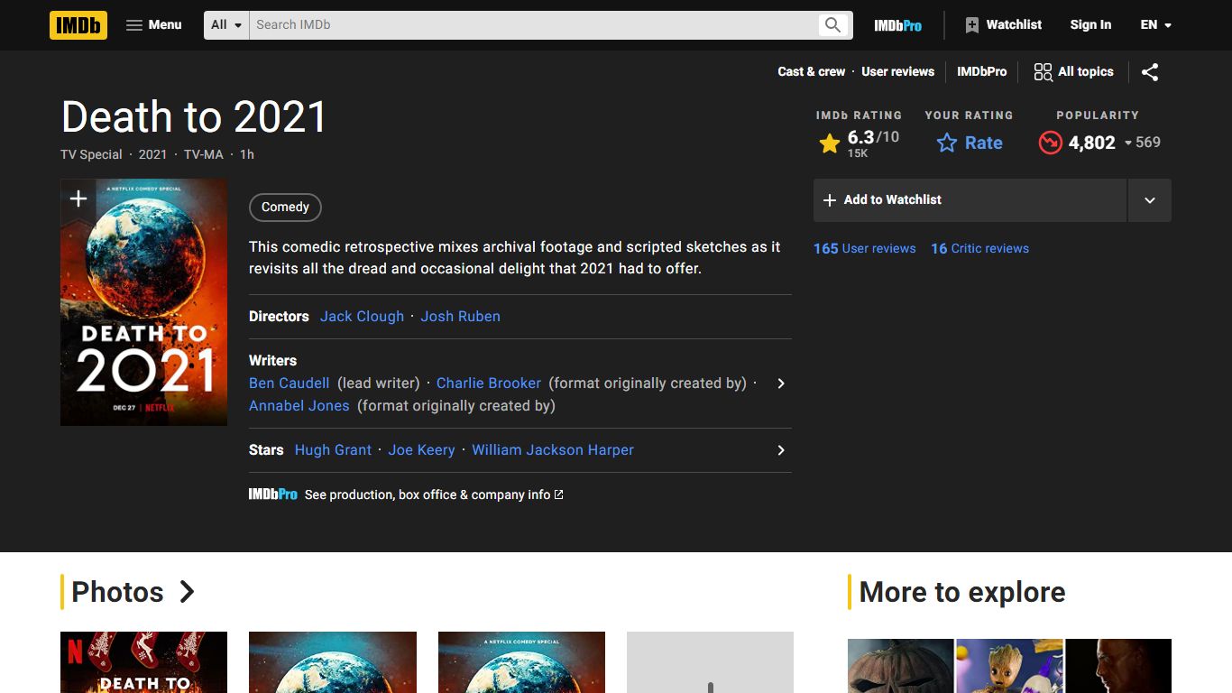 Death to 2021 (TV Special 2021) - IMDb