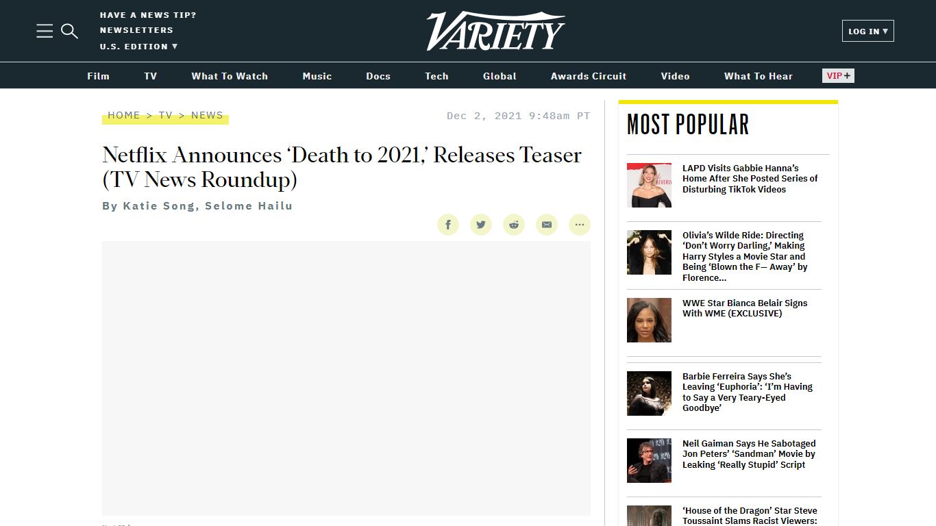 Netflix Announces ‘Death to 2021,’ Releases Teaser (TV ... - Variety