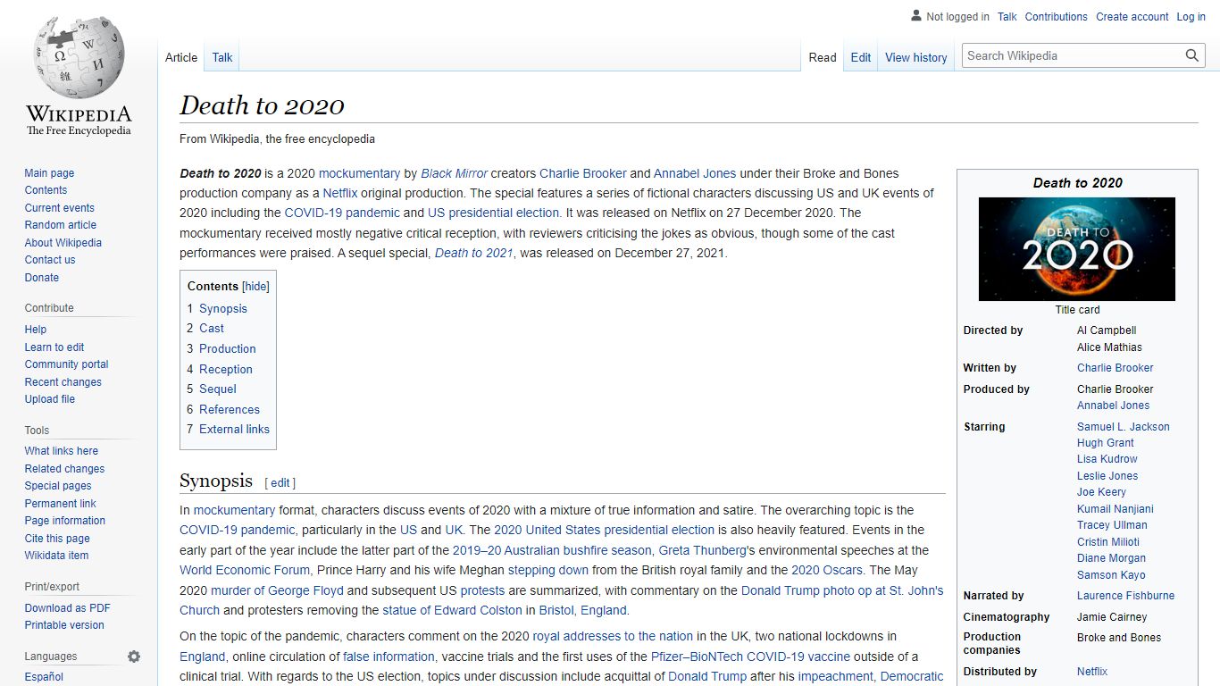 Death to 2020 - Wikipedia
